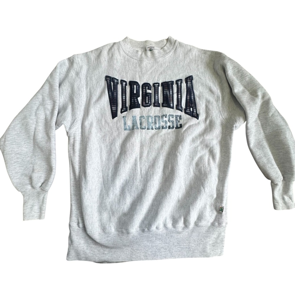 UVA Lacrosse Vintage Crewneck Sweatshirt Grey XL Cavaliers Lax Retro